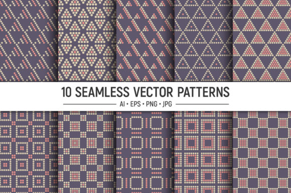 10 Seamless Dotted Shapes Patterns: A Versatile Collection for Digital Designers