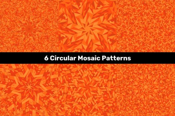 6 Orange Circular Mosaic Patterns: A Versatile Resource for Designers and Creatives