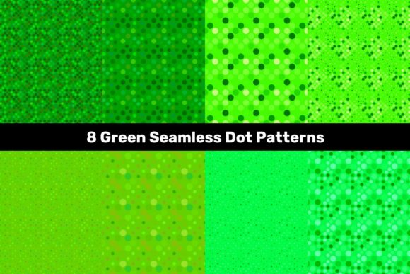 8 Green Seamless Dot Patterns