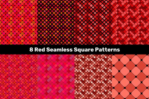 8 Red Seamless Rounded Square Patterns: A Versatile Design Resource