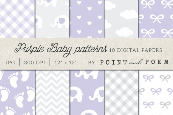 Baby Patterns Purple Digital Paper