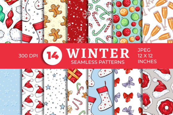 Cute Christmas Patterns Collection: Perfect for Your Winter Holiday Crafts