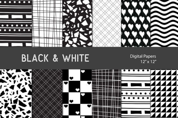 Modern Black and White Patterns: A Versatile Digital Resource for Creatives