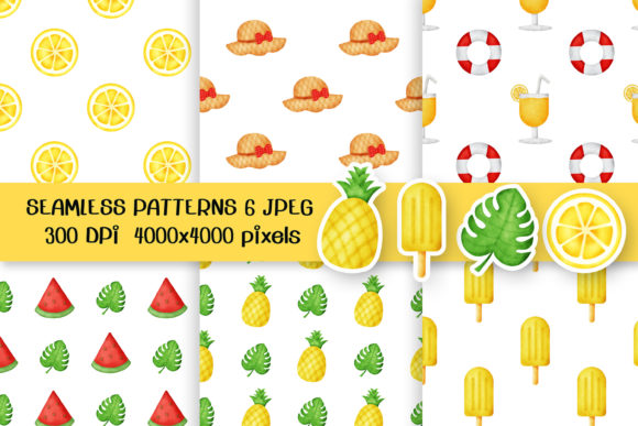 Watercolor Summer Time Patterns: A Vibrant Addition to Your Creative Projects