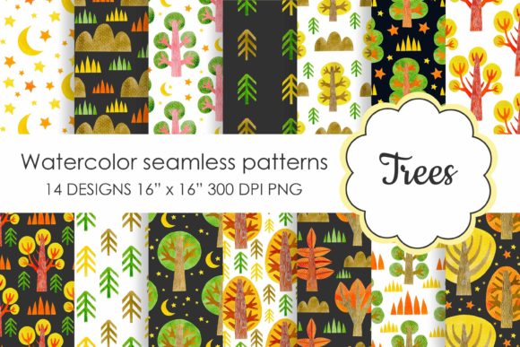 Watercolor Trees Seamless Patterns: A Strategic Design Resource for Creative Professionals